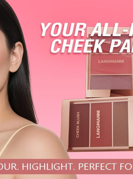 KissICON Allbeige 3in1 Cream Powder Highlighter Trio