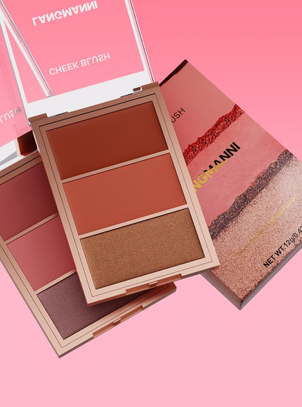 KissICON Allbeige 3in1 Cream Powder Highlighter Trio