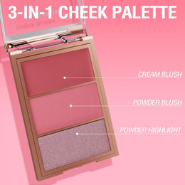 KissICON Allbeige 3in1 Cream Powder Highlighter Trio