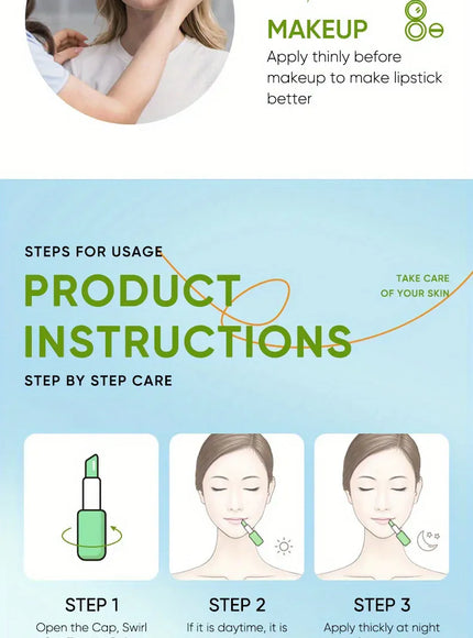 KissICON Aloe Lip Aloe Balm - Nourishing Hydration Prevents Cracking