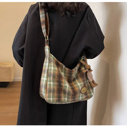 KissICON American Vintage Plaid Wool Crossbody – Shoulder