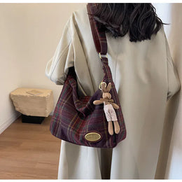 KissICON American Vintage Plaid Wool Crossbody – Shoulder