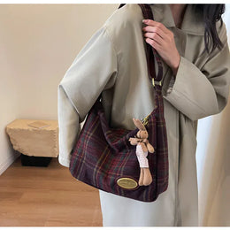KissICON American Vintage Plaid Wool Crossbody – Shoulder