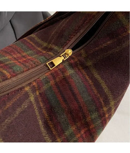 KissICON American Vintage Plaid Wool Crossbody – Shoulder