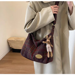 KissICON American Vintage Plaid Wool Crossbody – Shoulder
