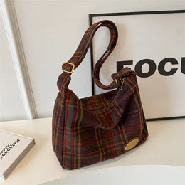 KissICON American Vintage Plaid Wool Crossbody – Shoulder