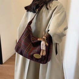 KissICON American Vintage Plaid Wool Crossbody – Shoulder