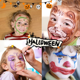 KissICON AMIIR 20Color Professional Halloween Face Painting Kit with Brushes