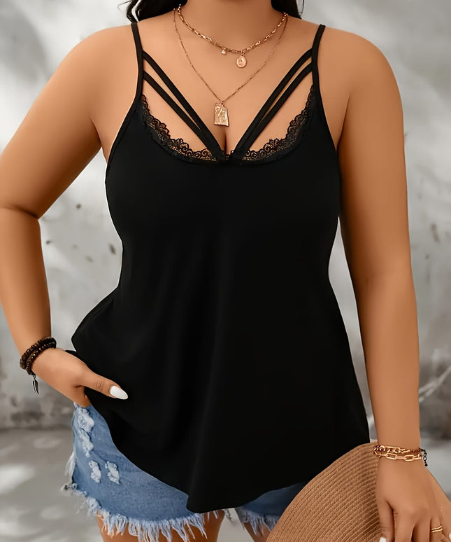 KissICON An Elegant Sleeveless Off-Shoulder Top for Plus-Size Women,