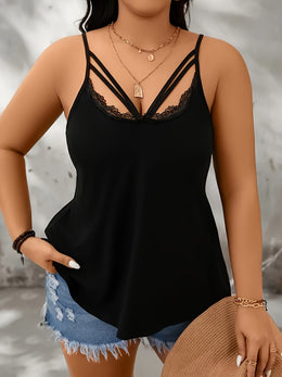 KissICON An Elegant Sleeveless Off-Shoulder Top for Plus-Size Women,