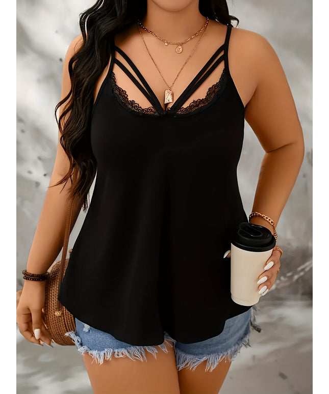 KissICON An Elegant Sleeveless Off-Shoulder Top for Plus-Size Women,