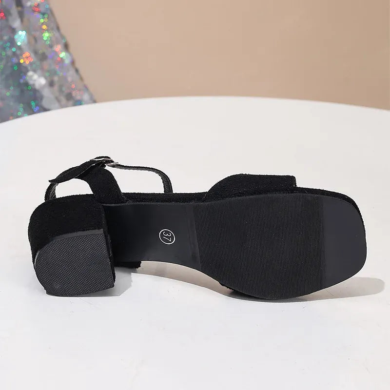KissICON Ankle Buckle High Heel Sandals for Women Plus