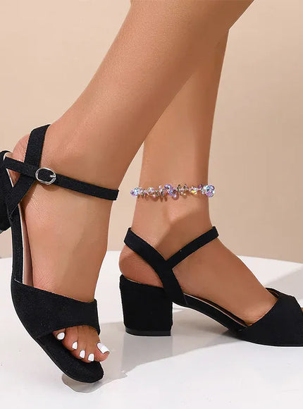 KissICON Ankle Buckle High Heel Sandals for Women Plus