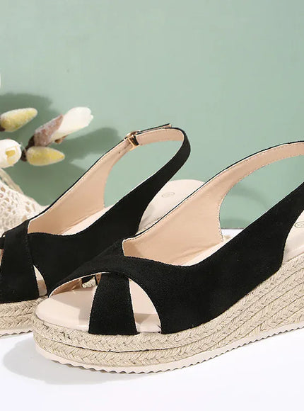 KissICON Ankle Buckle Wedges Sandals for Women 2025 Summer