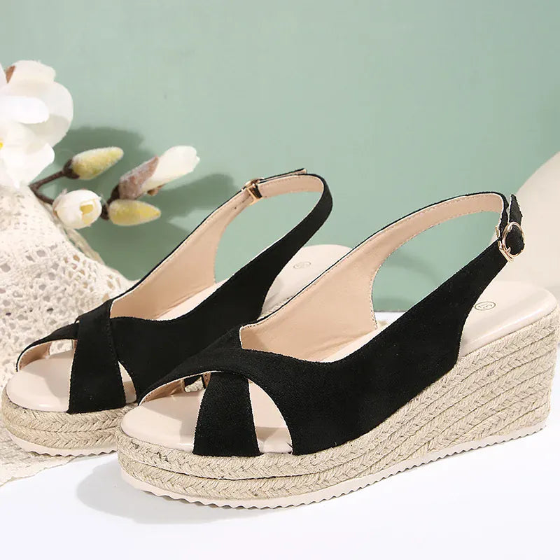KissICON Ankle Buckle Wedges Sandals for Women 2025 Summer