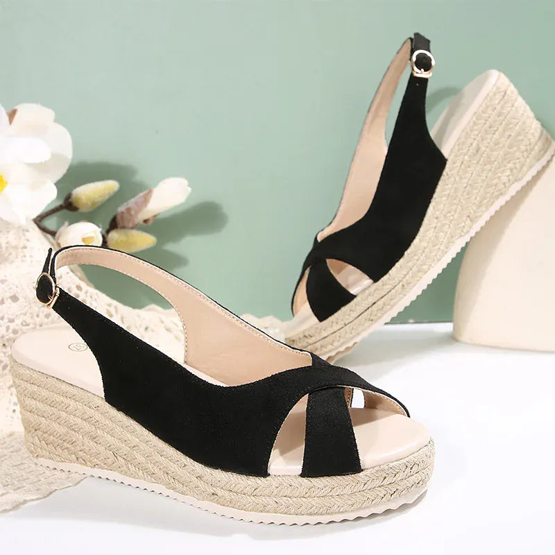 KissICON Ankle Buckle Wedges Sandals for Women 2025 Summer