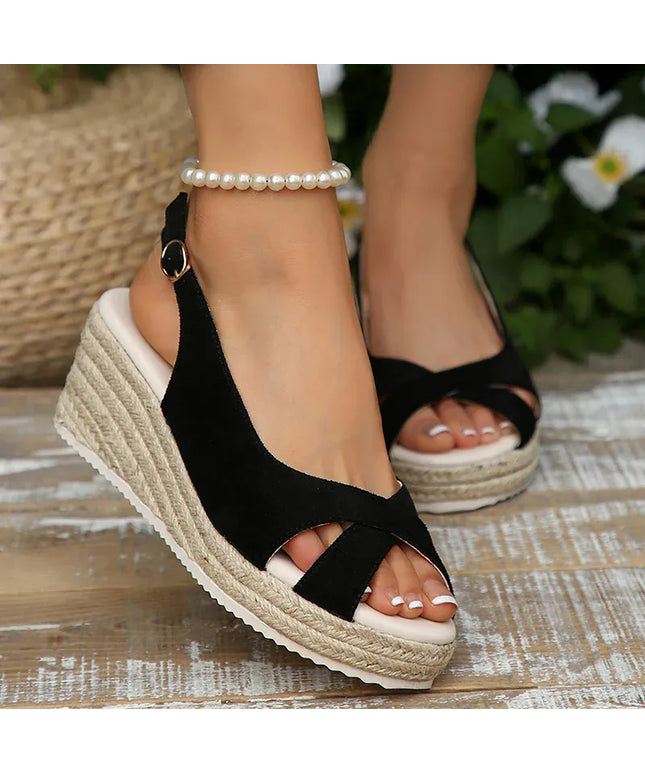 KissICON Ankle Buckle Wedges Sandals for Women 2025 Summer