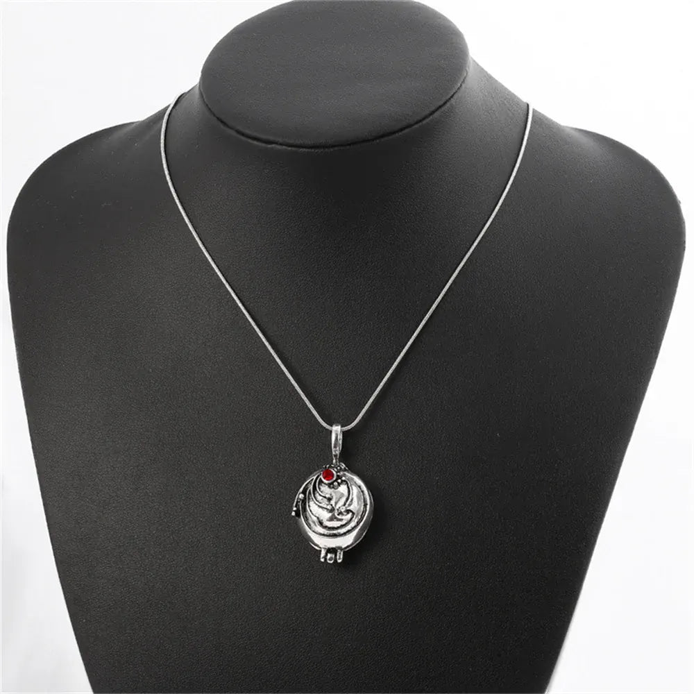 KissICON Antique Silver / 45cm Movie The Vampire Diaries Necklace Elena Gilbert Fashion Vervain Verbena Pendant Jewelry Men Women Christmas Party Gifts