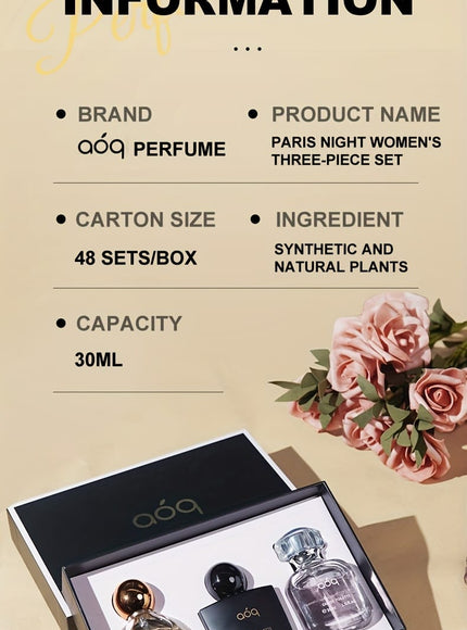 KissICON AOQ PARIS NIGHT / 90ML Paris Night Perfume – Gift Vanilla Floral