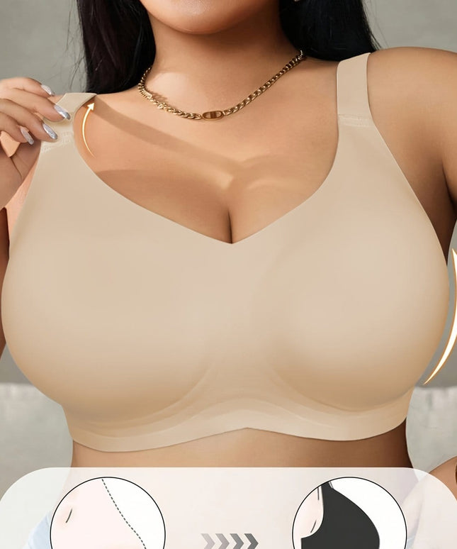 KissICON Apricot / 1XL Curve Seamless Wireless Sports Bras – Effortless