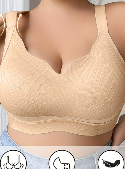 KissICON Apricot / 1XL Women's Curve Light Green Bra – Elasticity Nylon Elastane