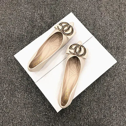 KissICON Apricot / 45 Flat Shoes Women Spring Autumn New Fashion Comfortable