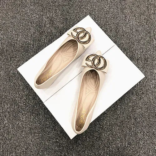 KissICON Apricot / 45 Flat Shoes Women Spring Autumn New Fashion Comfortable