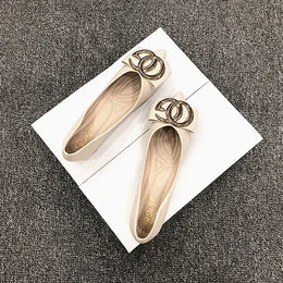 KissICON Apricot / 45 Flat Shoes Women Spring Autumn New Fashion Comfortable