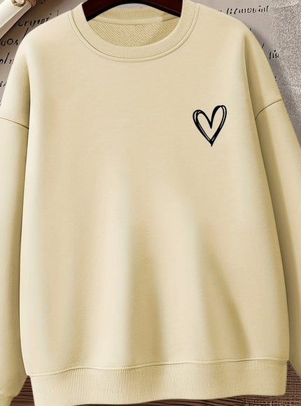 jkthpu-45 Apricot / UK 16 Women'S Gray Crew Neck Sweatshirt with Heart Design