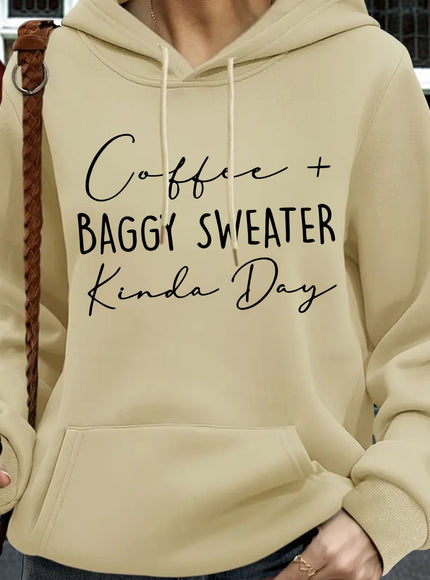 jkthpu-45 Apricot / UK 16 Women'S Plus Size "Coffee + Baggy Sweater Kinda