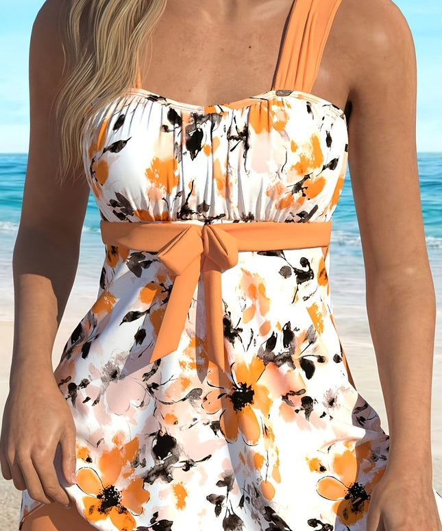 KissICON Apricot / UK 18 Curvaswim Curve Floral Tankini – Matching