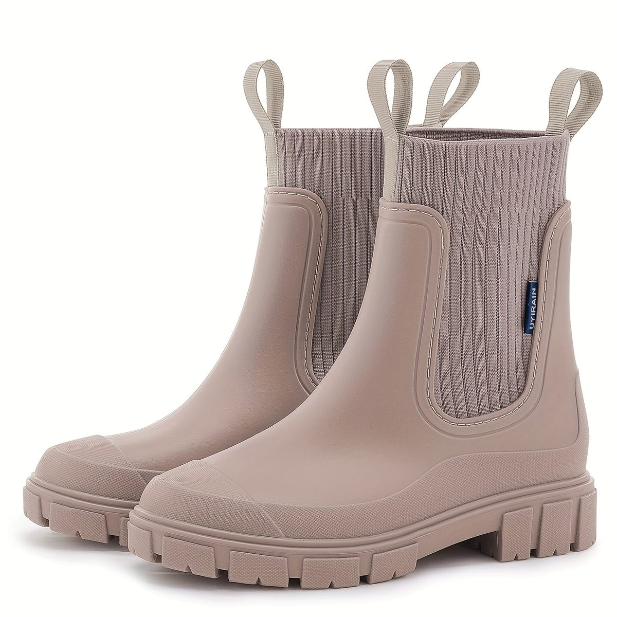 jkthpu-45 Apricot / UK 3.5 Chic SlipResistant Chelsea Rain Boots for Everyday Comfort