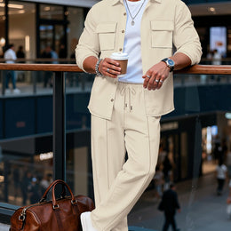 KissICON Apricot / UK 40 Luxury Retro Mens 2pc Lapel Jacket  Pants Set