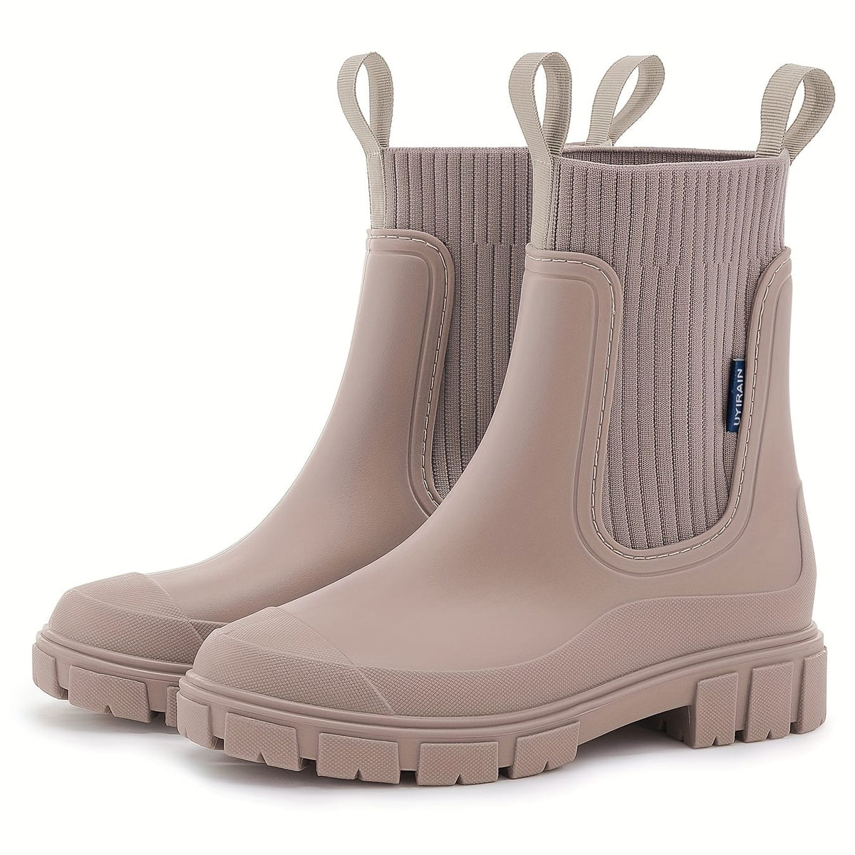 jkthpu-45 Apricot / UK 7.5 Chic SlipResistant Chelsea Rain Boots for Everyday Comfort