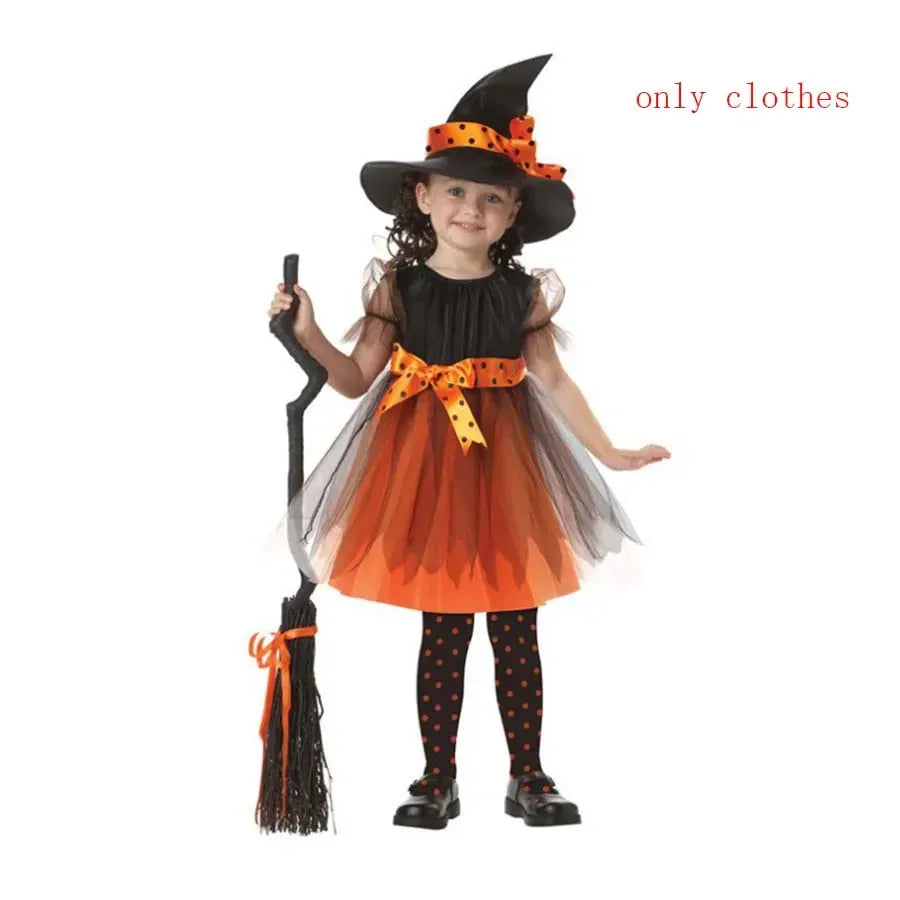 KissICON army green / 150cm Halloween Costume for Kids Halloween Fantasy Vampire Costume Girls Long Tutu Dress Kids Carnival Outfit Gothic Feather Clothes