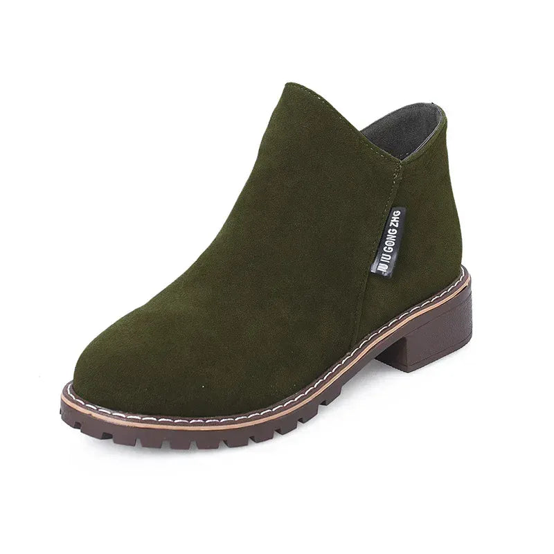 KissICON Army Green / 35 Women Boots 2024 Autumn Winter Boots Female Shoes