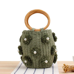 KissICON army green Handbag – Woven Beach Holiday