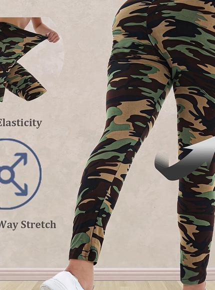 jkthpu-45 Army Green / UK 16 Plus Size - Women'S Plus Size Camo Print