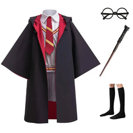 KissICON as picture 1 / 160 11-12year Halloween Movie Cosplay Costume Girls Striped Top + Cape Casual Suit Carnival Halloween Birthday Magic School Dress