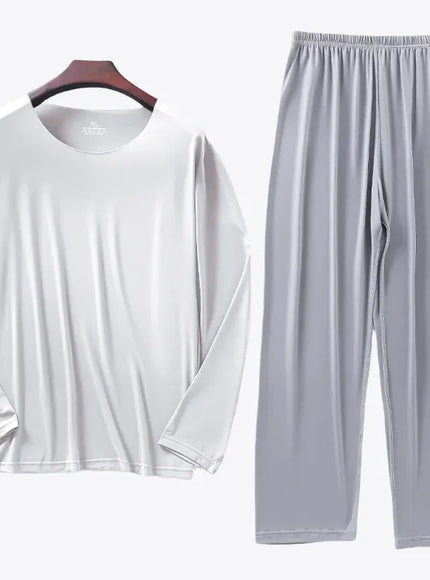 KissICON as picture / 1XL KIDWHXR Mens Ice Silk Lounge Set Soft Breathable Loungewear