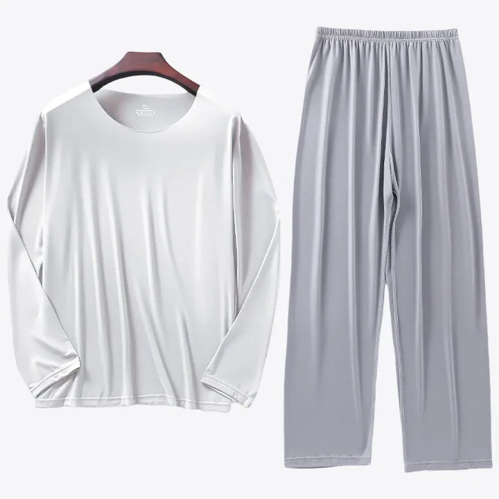 KIDWHXR Mens Ice Silk Lounge Set Soft Breathable Loungewear