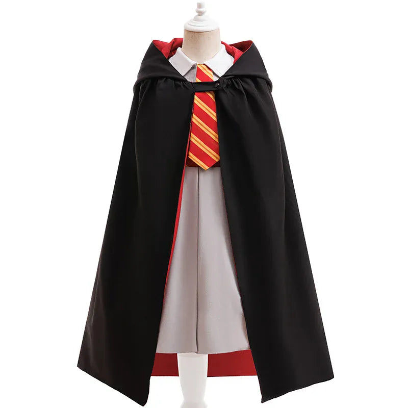 KissICON as picture 2 / 110 3-4year Halloween Movie Cosplay Costume Girls Striped Top + Cape Casual Suit Carnival Halloween Birthday Magic School Dress