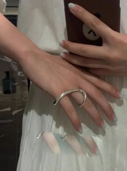 KissICON as picture Bfclub Silver Geometric Ring – Handmade Gift