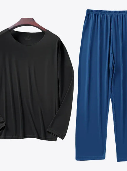 KissICON as picture25 / 3XL KIDWHXR Mens Ice Silk Lounge Set Soft Breathable Loungewear