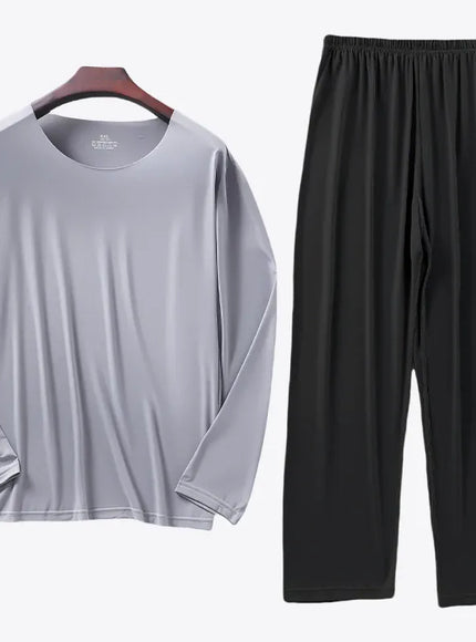 KissICON as picture27 / 3XL KIDWHXR Mens Ice Silk Lounge Set Soft Breathable Loungewear