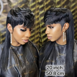 KissICON As The Picture-1 / 20inch Kissicon Mullet Pixie Cut Synthetic Wig