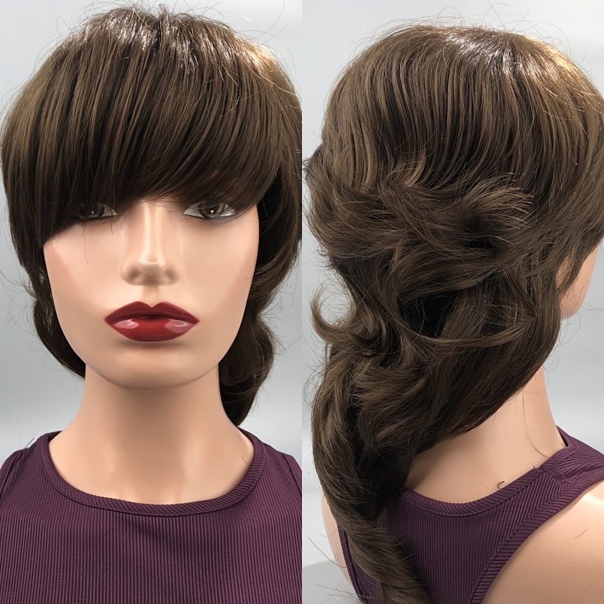 KissICON As The Picture-3 / 18inch Kissicon Chic Mullet Pixie Wig Flattering Wave Ring