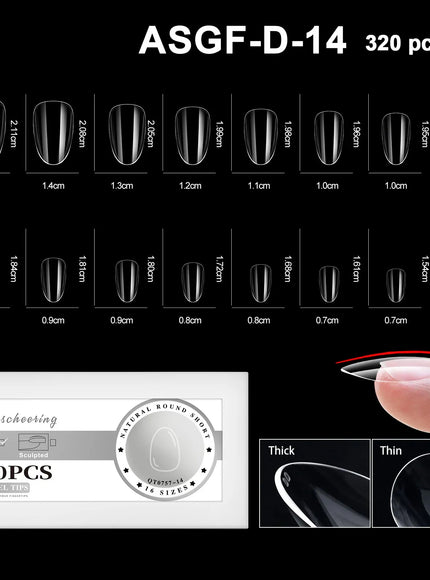 KissICON ASGF-D-14 [KissIcon] Soft Gel Nail Tips Full Cover Almond