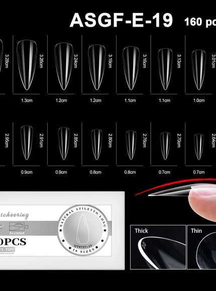 KissICON ASGF-E-19 [KissIcon] Soft Gel Nail Tips Full Cover Almond