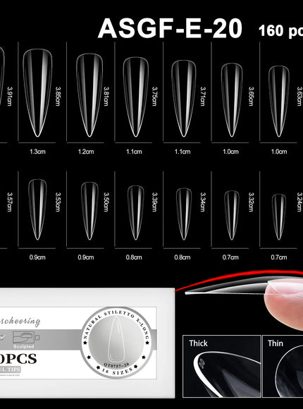 KissICON ASGF-E-20 [KissIcon] Soft Gel Nail Tips Full Cover Almond